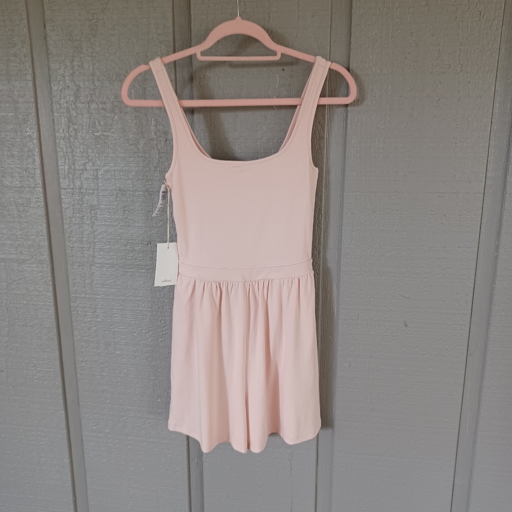 Aritzia Wilfred Market Romper Size XS Preppy Sleeveless In Soft Seashell Pink